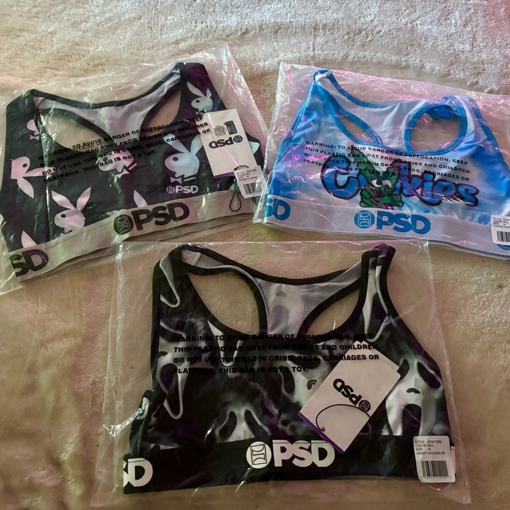 Playboy, Ghost Face & Cookies PSD Sports bras